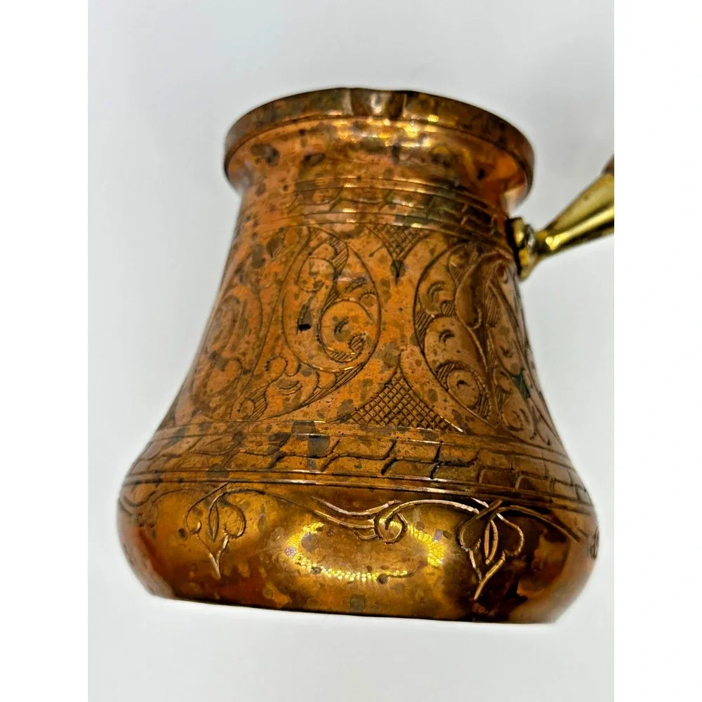Vintage Engraved Solid Copper Turkish Arabic Coffee Pot The Silk Road Trade